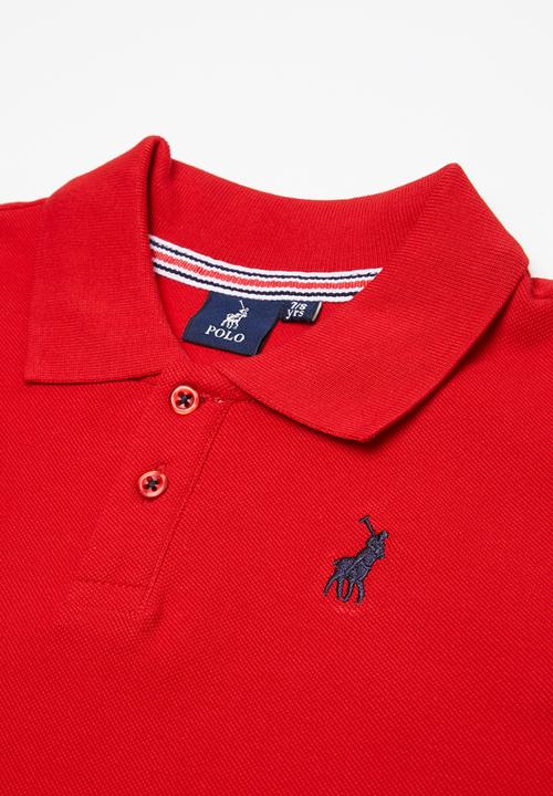 POLO - Boys Austin short sleeve golfer - red