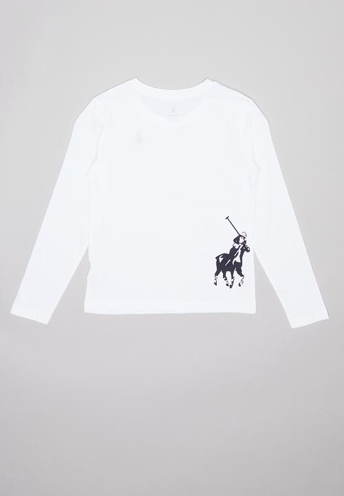 POLO - Boys ashton long sleeve tee - white