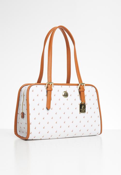 POLO - Ascot shopper - white & brown 