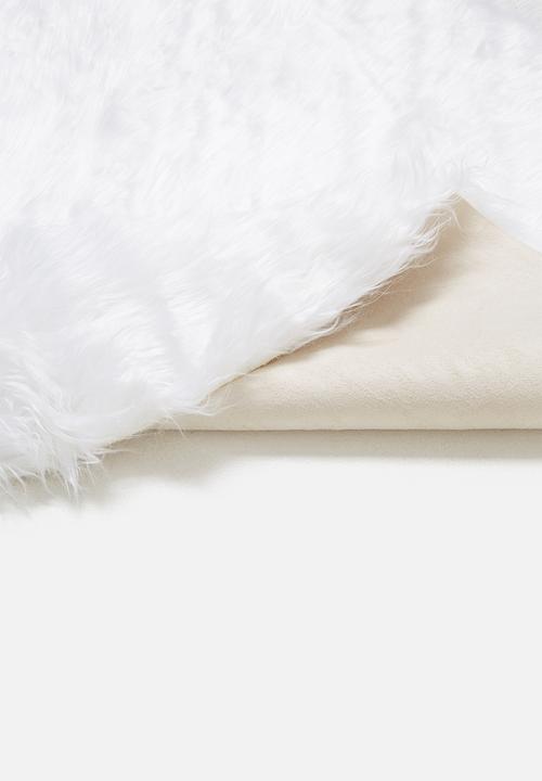H&S - Round shaggy rug - white