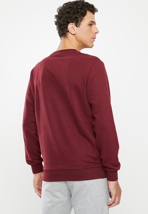 adidas Performance - Bos crew sweatshirt - burgundy & white 