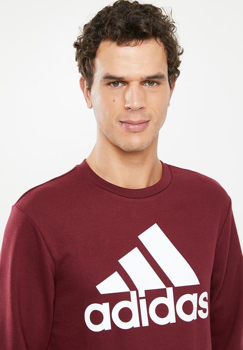 adidas Performance - Bos crew sweatshirt - burgundy & white 