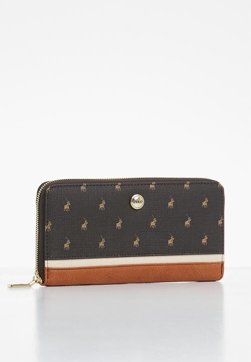 POLO - Heritage zip around purse - brown