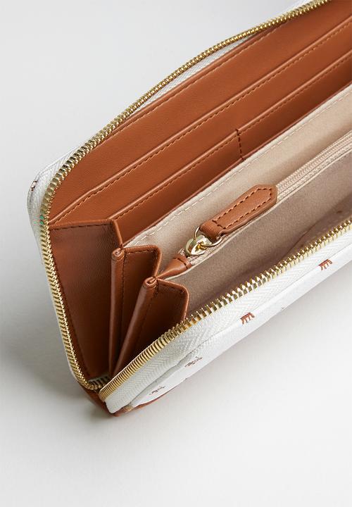 POLO - Heritage zip around purse - white