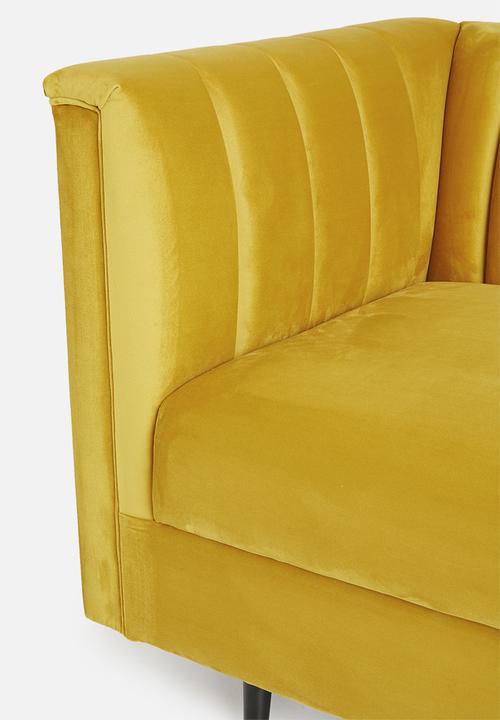 Sixth Floor - Flute 3 seater - mustard