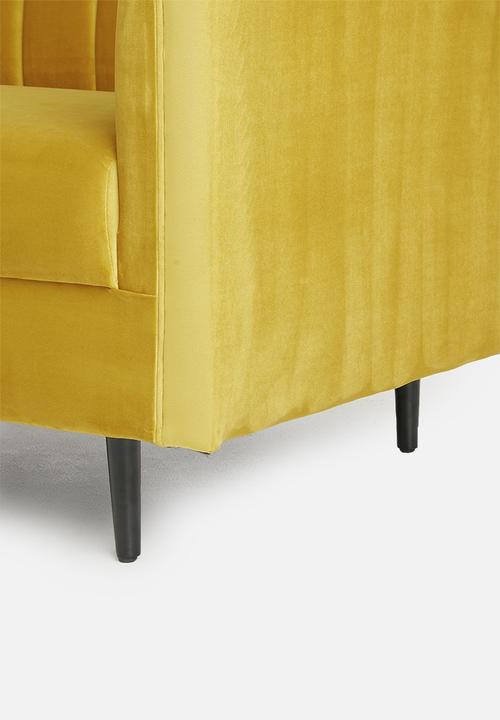 Sixth Floor - Flute 3 seater - mustard