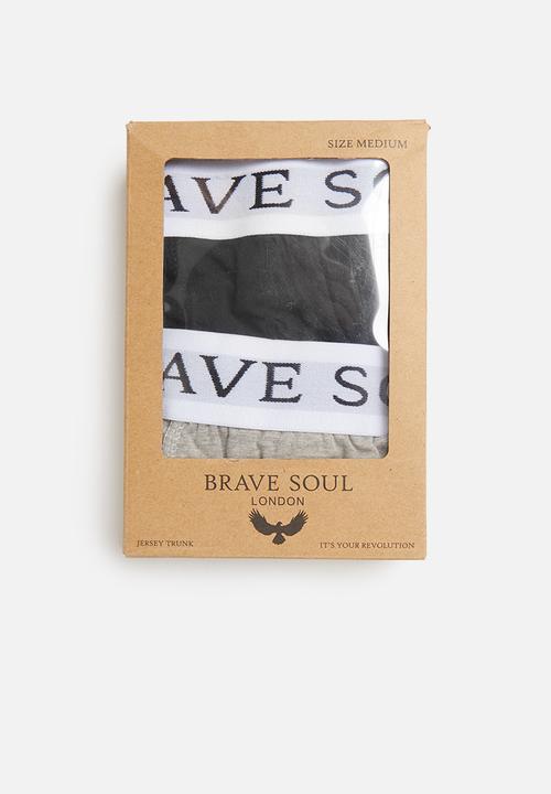 Brave Soul - Ali Branded 2 pack boxers black and grey