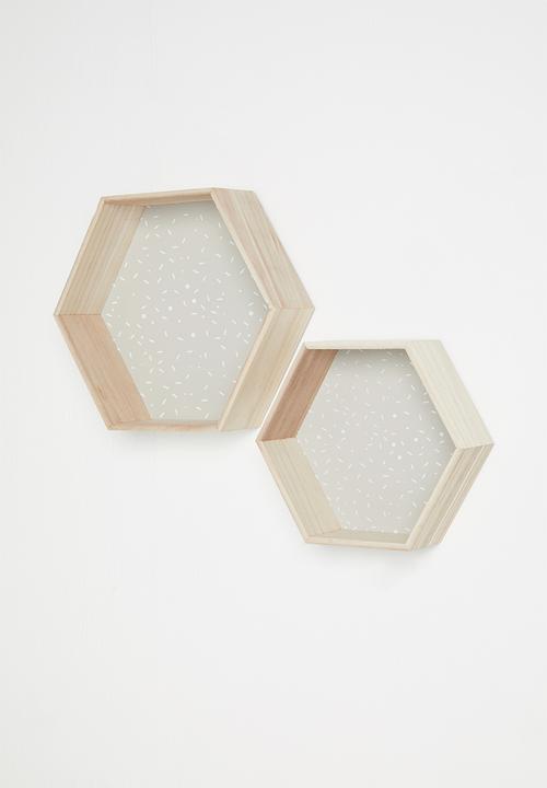 H&S - Hexagon shelf set of 2 - grey