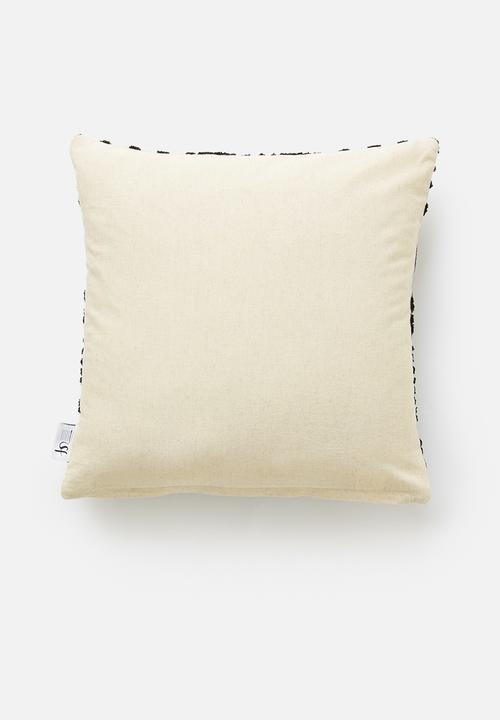 Sixth Floor - Tribal tufted cushion cover - black & white