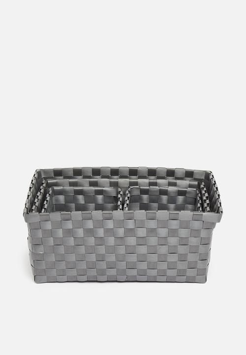 H&S - Kids storage basket set of 4 - grey