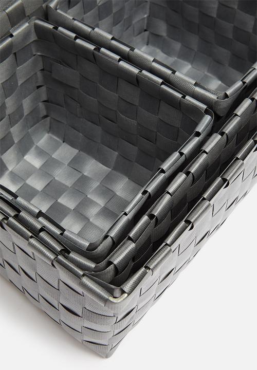 H&S - Kids storage basket set of 4 - grey