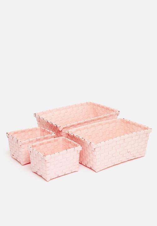 H&S - Kids storage basket set of 4 - pink