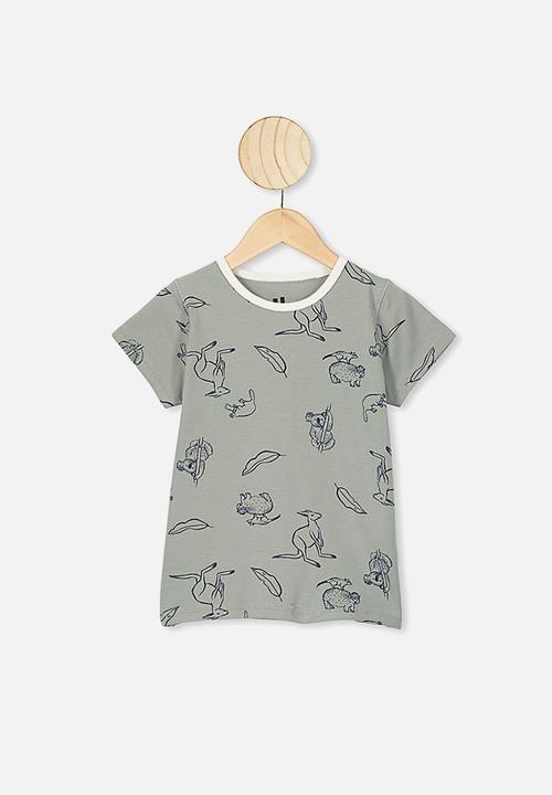 Cotton On - Hudson short sleeve pj set - silver sage