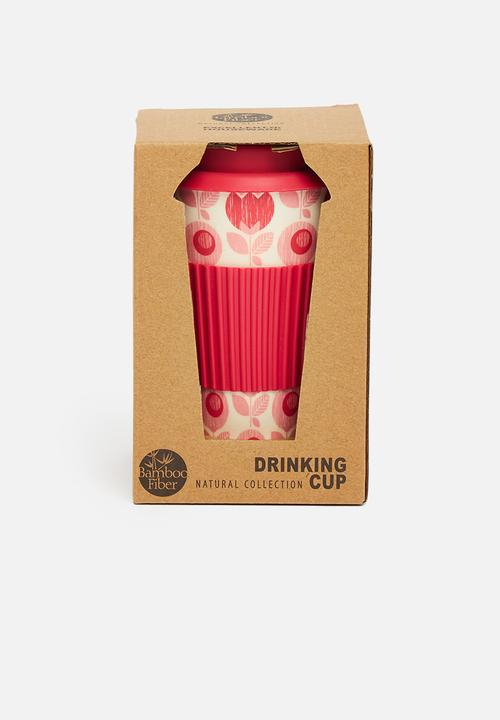Excellent Houseware - Bamboo mug - red