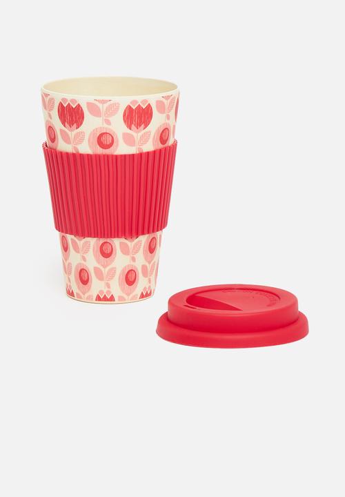 Excellent Houseware - Bamboo mug - red