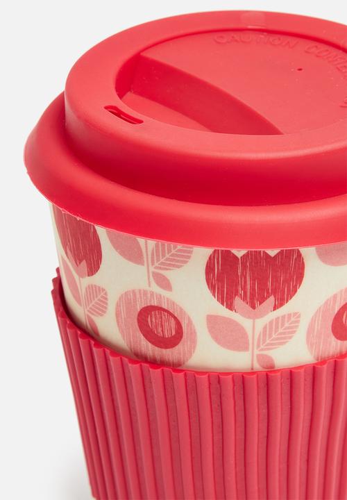Excellent Houseware - Bamboo mug - red