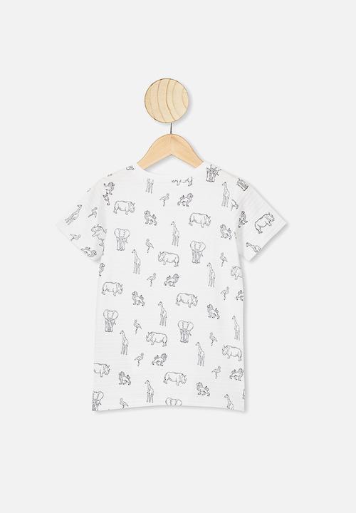 Cotton On - Louis short sleeve texture tee - safari animals