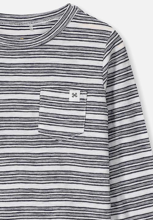 Cotton On - Core long sleeve tee - navy & white 