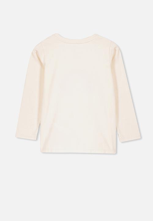 Cotton On - Stevie long sleeve embellished tee - dark vanilla