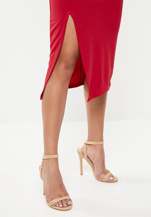 Missguided - Petite one shoulder midi dress - red