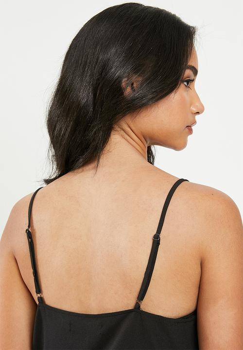 Missguided - Petite lace insert cami dress - black
