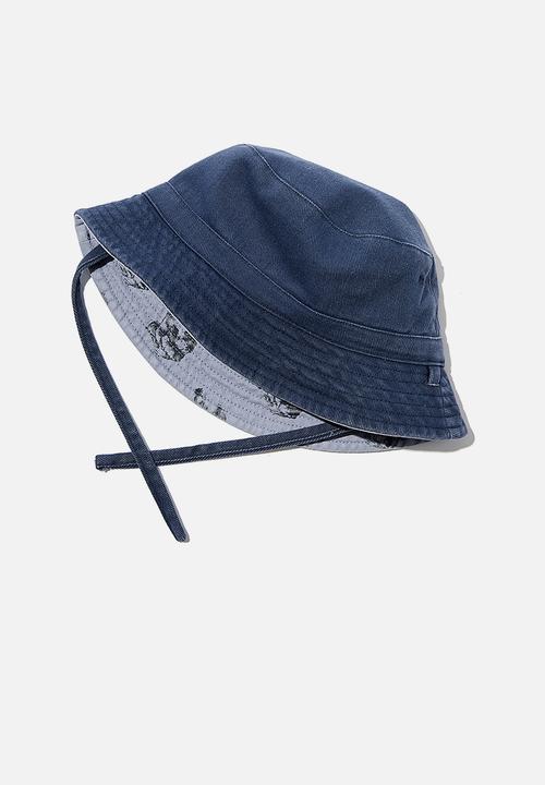 Cotton On - Reversible bucket hat - vintage navy dino