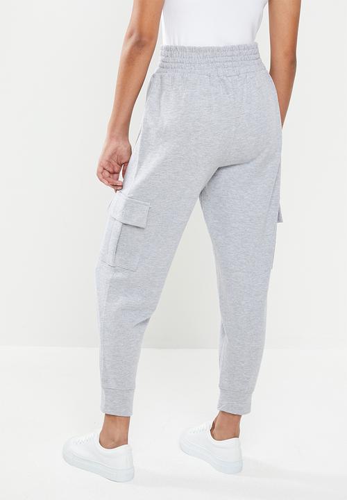 Missguided - Petite premium loopback cargo trackpants - grey