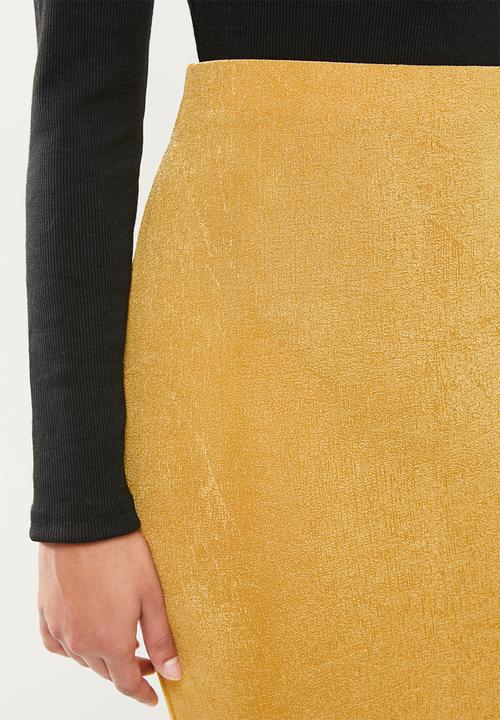 Missguided - Petite slinky slip midi skirt - mustard