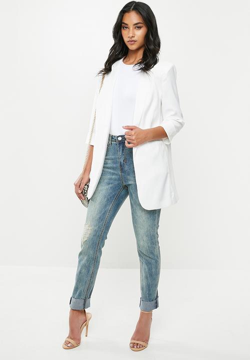 Missguided - Petite core basic blazer - white