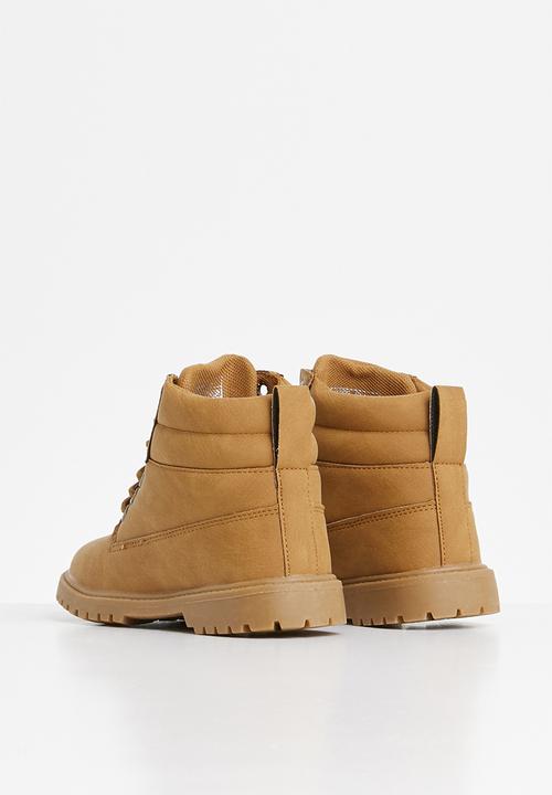 Rebel Republic - Teen boys lace up boot - tan