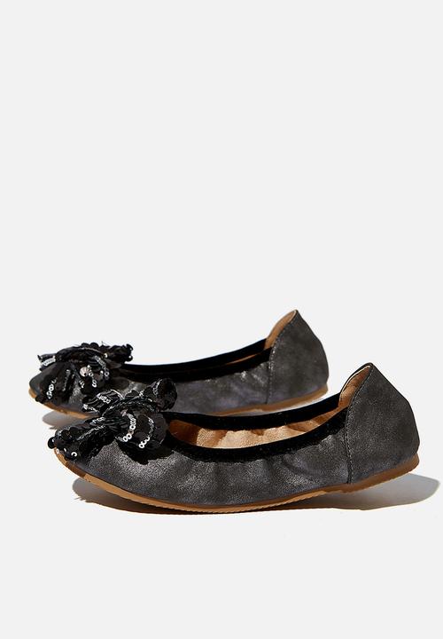 Cotton On - Primo ballet flat - metallic black bow