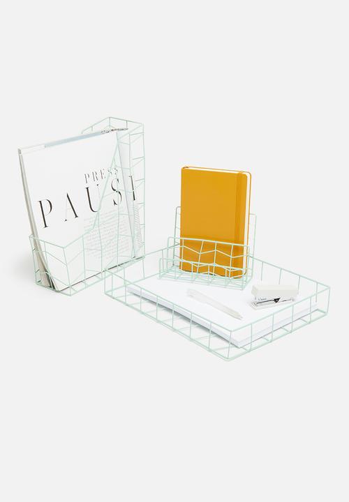 H&S - Wire magazine tray - green