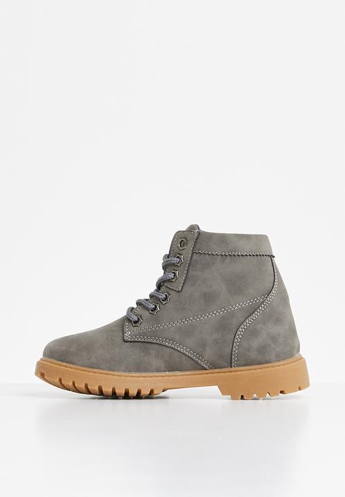 Rebel Republic - Teen boys lace up boot - grey