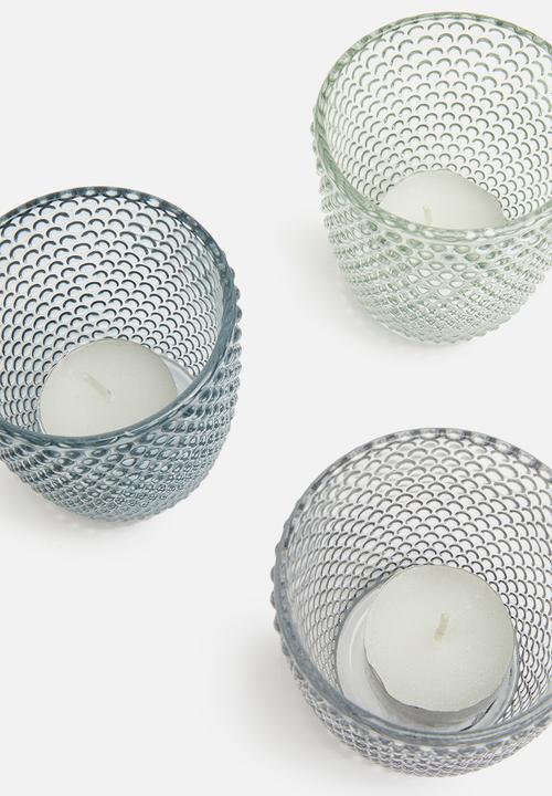 H&S - Bubble tealight holder set of 3 - multi