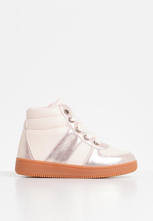 Rebel Republic - Girls combo fabric hi top - pink
