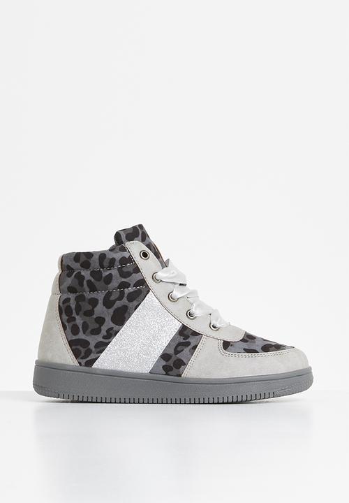Rebel Republic - Girls combo fabric hi top - grey