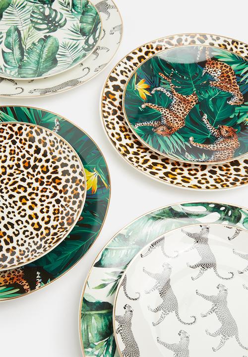 SIAKI - Animal dinner plate set of 4 - multi