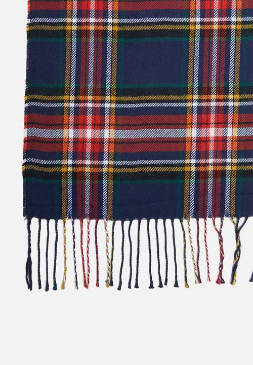 edit - Plaid print scarf - multi