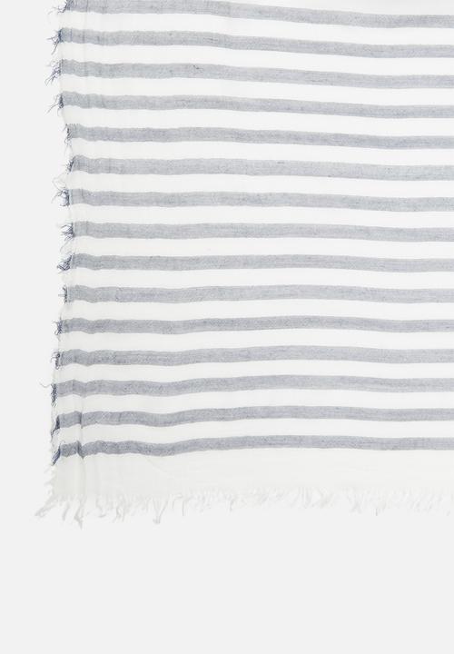 edit - Striped scarf - blue & white