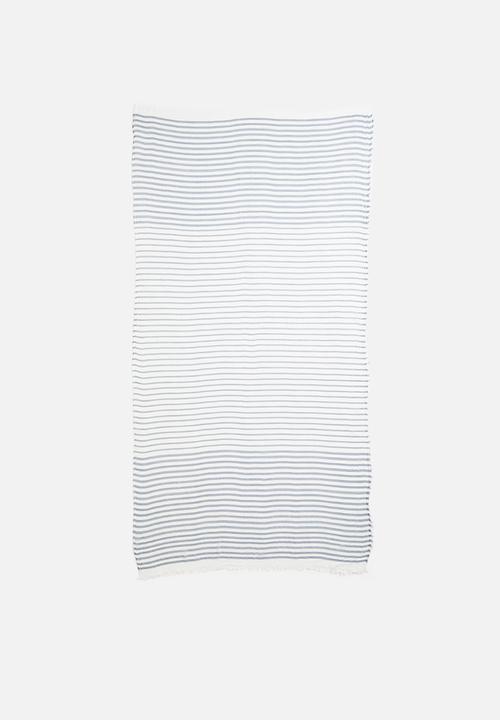 edit - Striped scarf - blue & white