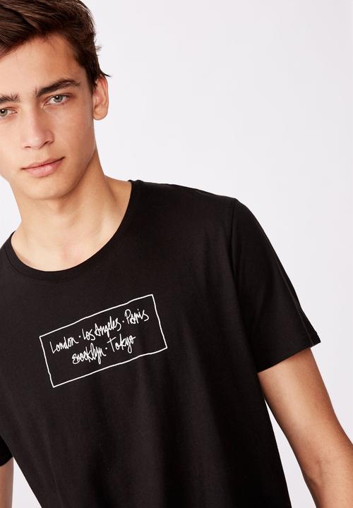 Factorie - Cities curved graphic T-shirt - black