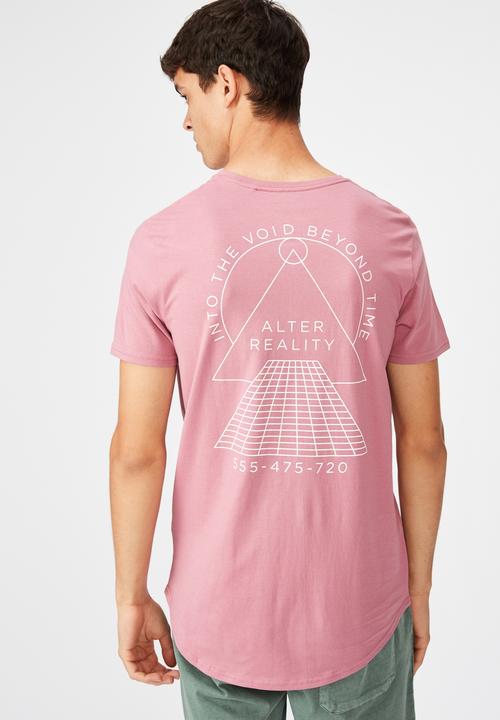 Factorie - Curved graphic T-shirt - heather rose/beyond