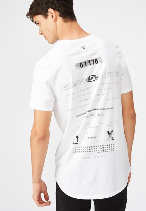 Factorie - Cross prophets curved graphic T-shirt - white