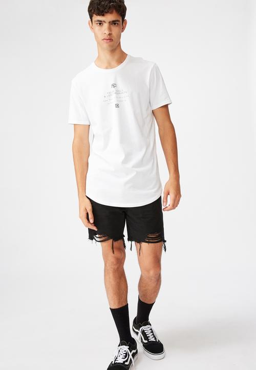 Factorie - Cross prophets curved graphic T-shirt - white
