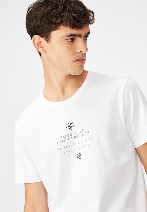 Factorie - Cross prophets curved graphic T-shirt - white
