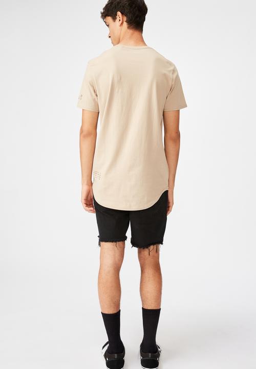 Factorie - Los curved graphic T-shirt - humus