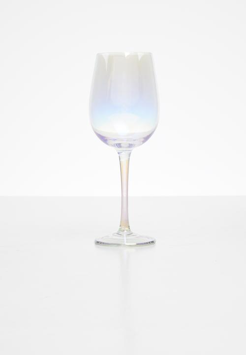 Excellent Houseware - Iridescent wine glass set of 2 - clear