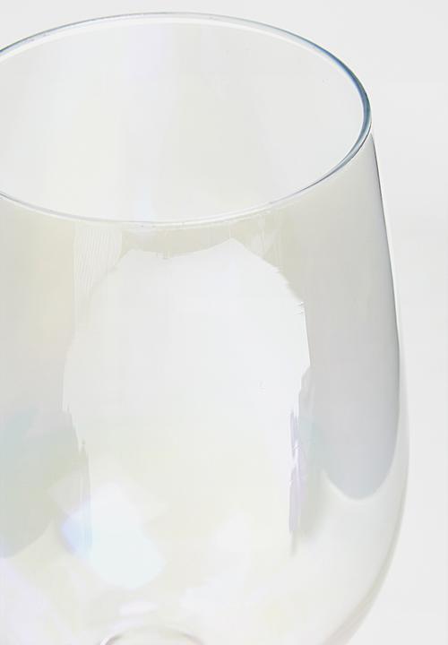 Excellent Houseware - Iridescent wine glass set of 2 - clear