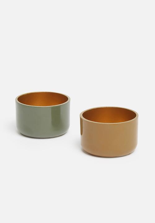 H&S - Aluminium tealight holder set of 4 - multi
