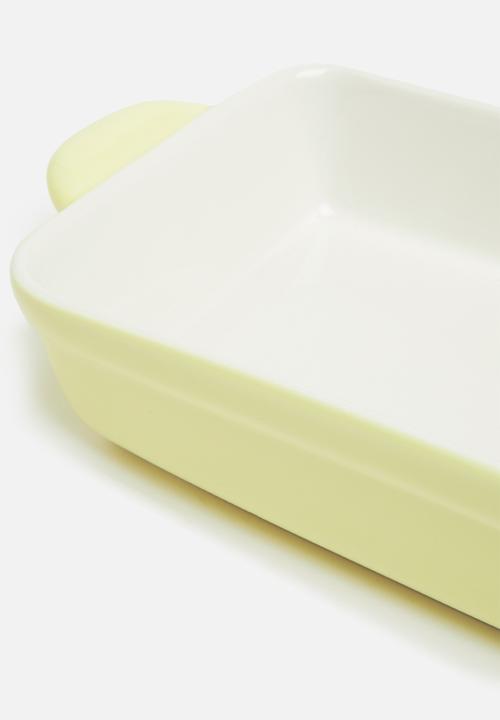 Excellent Houseware - Rectangular porcelain oven dish - yellow